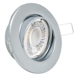 LED Einbaustrahler flach dimmbar 230V 5W Chrom glnzend schwenkbar