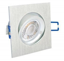LED Einbaustrahler dimmbar 230V flach 5W Alu gebrstet eckig schwenkbar