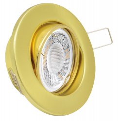 LED Einbaustrahler Set 230V GU10 5W Gold Messing rund schwenkbar