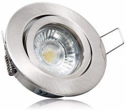 LED Einbaustrahler 230V GU10 5W Silber rund Bajonettverschluss