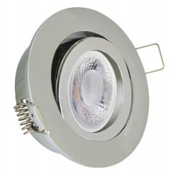 LED Einbaustrahler Set 230V GU10 5W chrom glnzend rund Klickverschluss