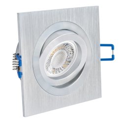 LED Einbaustrahler Set GU10 5W Alu gebrstet bicolor eckig 230V schwenkbar