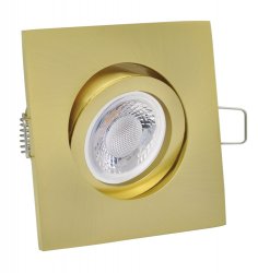 LED Einbaustrahler Messing Gold eckig 230V GU10 5W Einbauleuchte