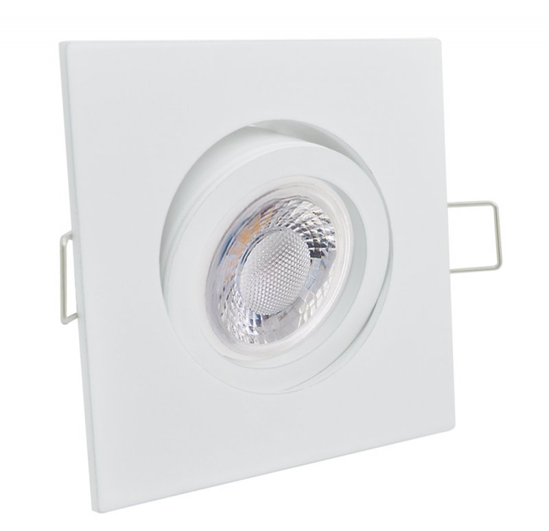 led Einbaustrahler eckig 230v dimmbar flach 5w einbauleuchte spot weiß