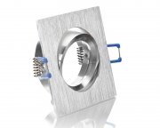 LED Einbaustrahler dimmbar 230V flach 5W Alu gebrstet eckig schwenkbar