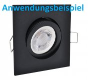 LED Einbaustrahler schwarz eckig schwenkbar Klickverschluss 12V/230V