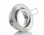 LED Einbaustrahler Set 230V GU10 5W Silber Gebrstet rund Klickverschluss