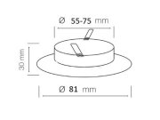LED Einbaustrahler 55mm Lochma wei rund Einbaurahmen 12V / 230V